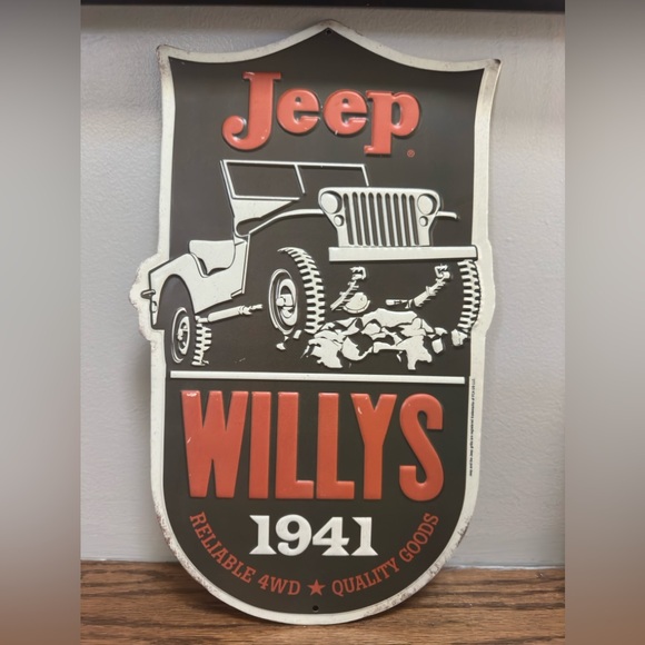 Open Roads Brand Jeep Other - Open Roads Brand Willy's Jeep 1941 Metal Sign. Approximately 14 1/2” X  8 3/4”